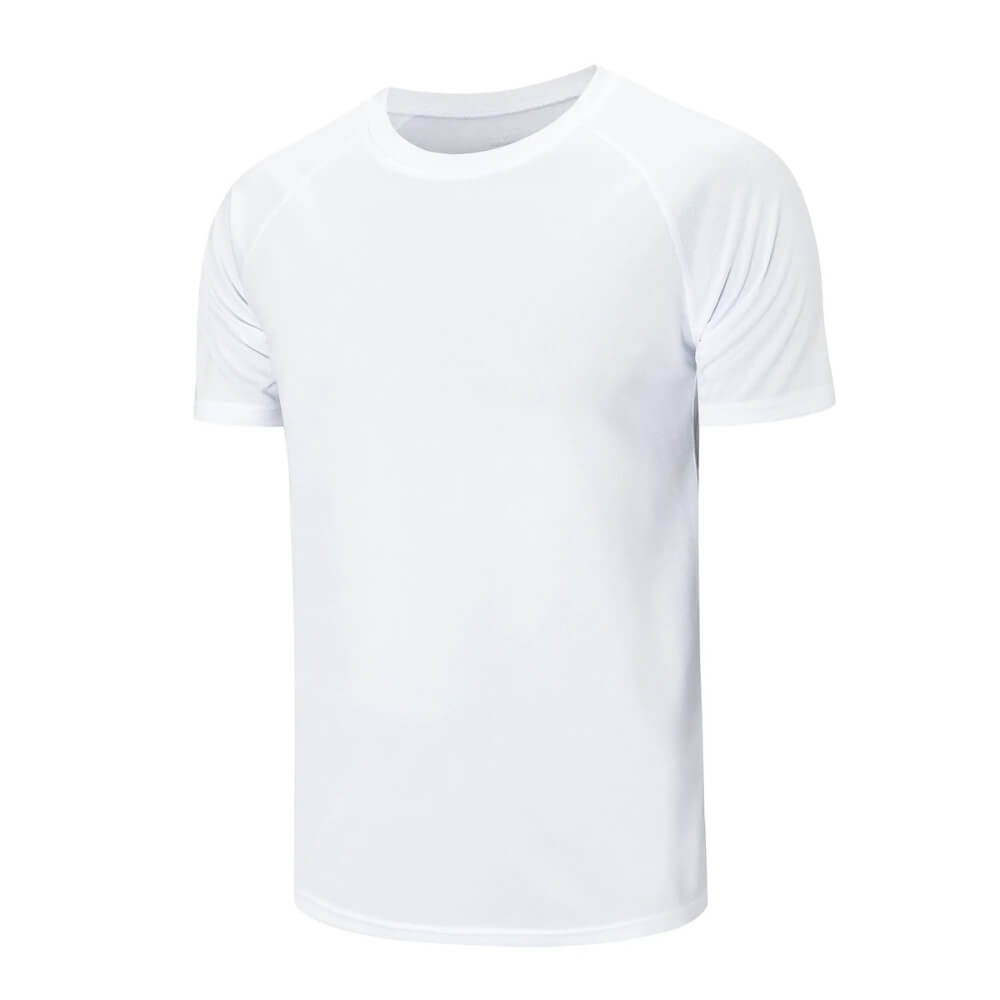Weißes Funktionsshirt für Herren, atmungsaktiv und leicht, ideal für Sport.