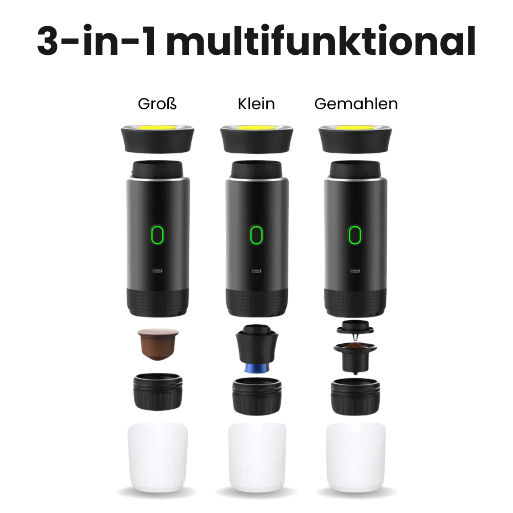 Landorf BrewPro 3-in-1 multifunktionale Espressomaschine – kompatibel mit großen Kapseln, kleinen Kapseln und gemahlenem Kaffee.