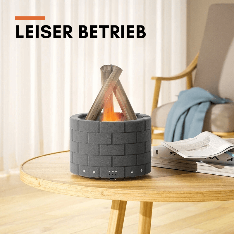 Landorf Illumora Diffuser in Schwarz – Leiser Betrieb mit Flammeneffekt für eine beruhigende Raumatmosphäre.