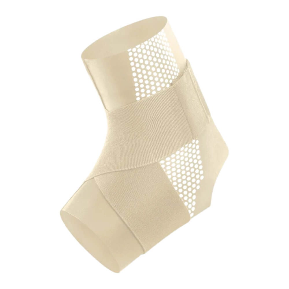 Beige Landorf FlexBrace Knöchelbandage mit rutschfestem Design für optimalen Komfort.
