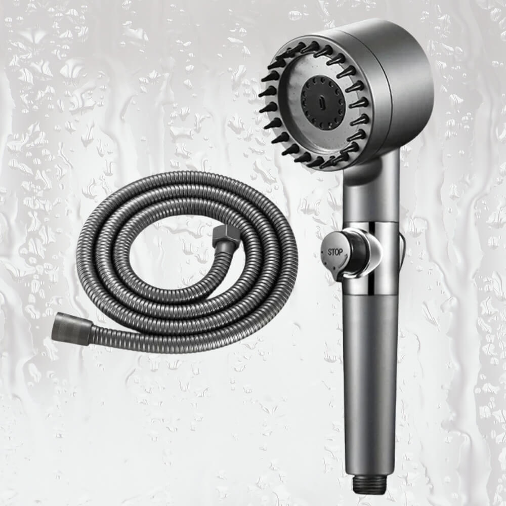 Duschkopf mit flexiblem Schlauch – modernes Design für ein komfortables Duscherlebnis.