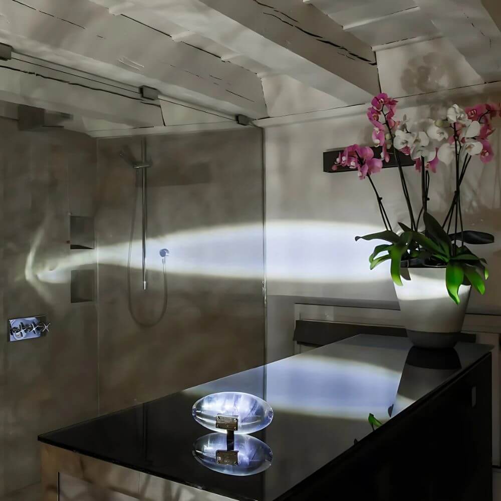 LED Tischlampe dimmbar mit Glasoptik – Touch Steuerung